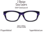 Cozy Layers of purples and blues, for Pair Eyewear Compatible Magnetic Toppers - All Frame Styles Available in Metal