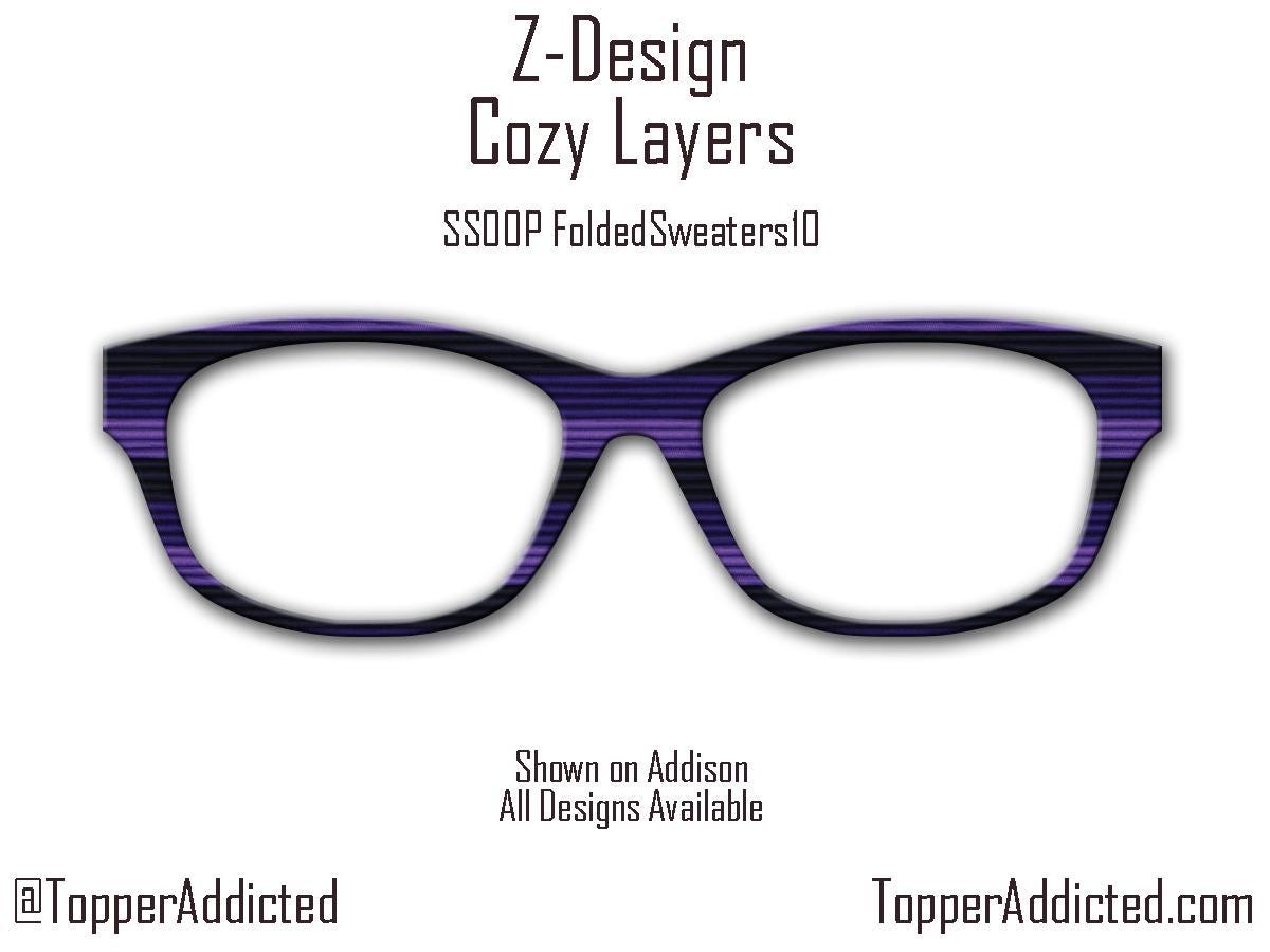 Cozy Layers of purples and blues, for Pair Eyewear Compatible Magnetic Toppers - All Frame Styles Available in Metal