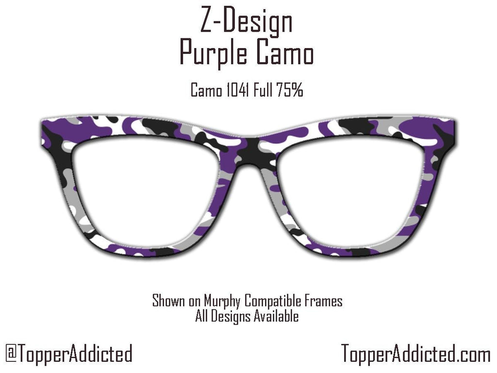 Purple Camo Magnetic Topper for Pair Eyewear – Available in Full Frame, Split, or Fade – on high quality metal. Fast Shipping.