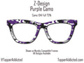 Purple Camo Magnetic Topper for Pair Eyewear – Available in Full Frame, Split, or Fade – on high quality metal. Fast Shipping.