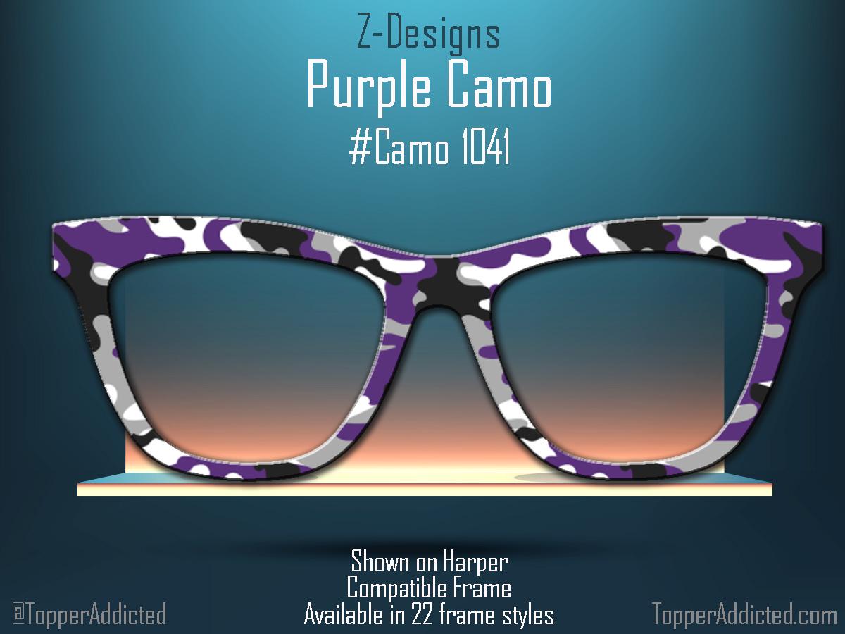 Purple Camo Magnetic Topper for Pair Eyewear – Available in Full Frame, Split, or Fade – on high quality metal. Fast Shipping.