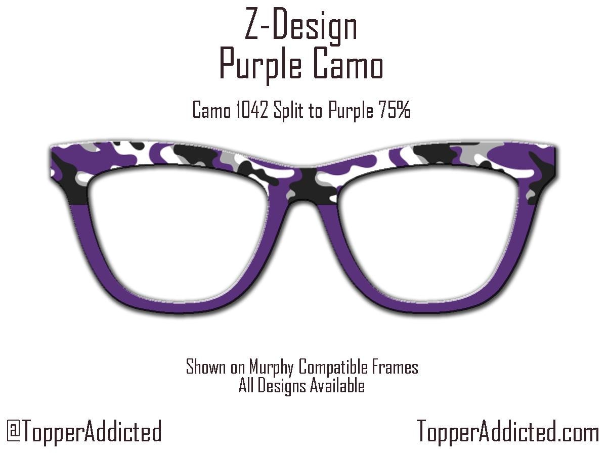 Purple Camo Magnetic Topper for Pair Eyewear – Available in Full Frame, Split, or Fade – on high quality metal. Fast Shipping.