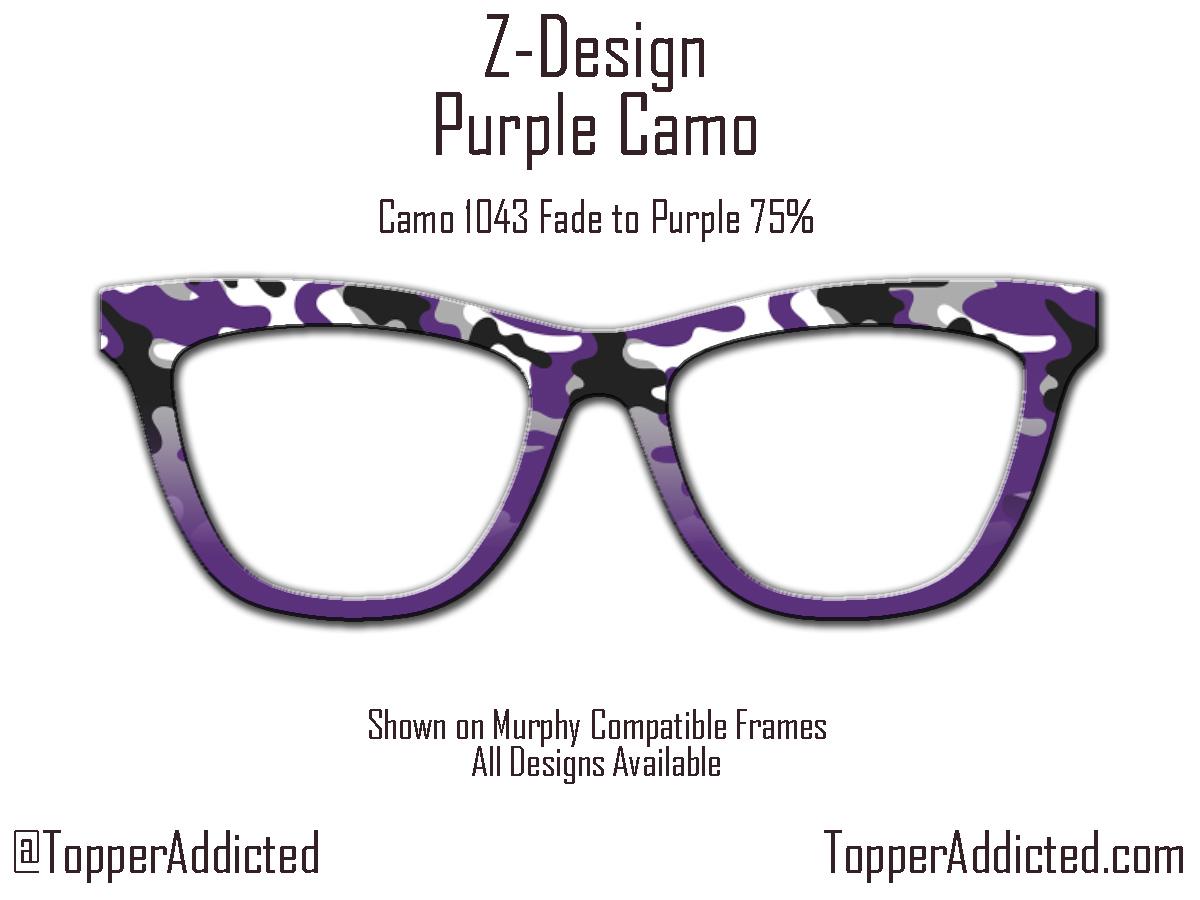 Purple Camo Magnetic Topper for Pair Eyewear – Available in Full Frame, Split, or Fade – on high quality metal. Fast Shipping.