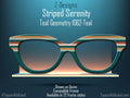 Striped Serendipity in Teal Tones - all metal magnetic toppers compatible with all Pair Eyewear Frames. Fast Shipping from Texas
