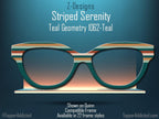 Striped Serendipity in Teal Tones - all metal magnetic toppers compatible with all Pair Eyewear Frames. Fast Shipping from Texas