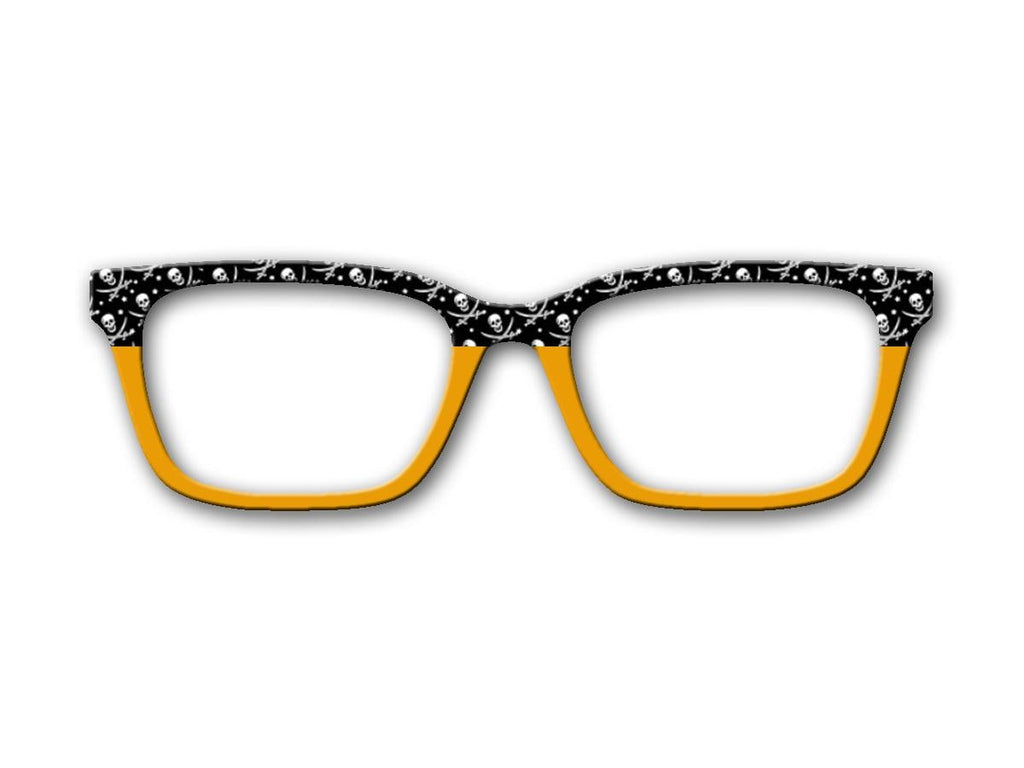 Skull and Crossbones over Orange Topper – Bold Magnetic Accessory for Pair Eyewear. Pirate Life