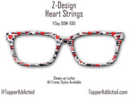 Heart Strings Valentines Day - Pair Eyewear Compatible Magnetic Toppers - Top Frames in Metal Toppers with fast shipping from Texas