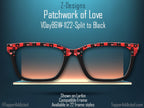 Patchwork of Love - Valentines Day - Pair Eyewear Compatible Metal Magnetic Toppers