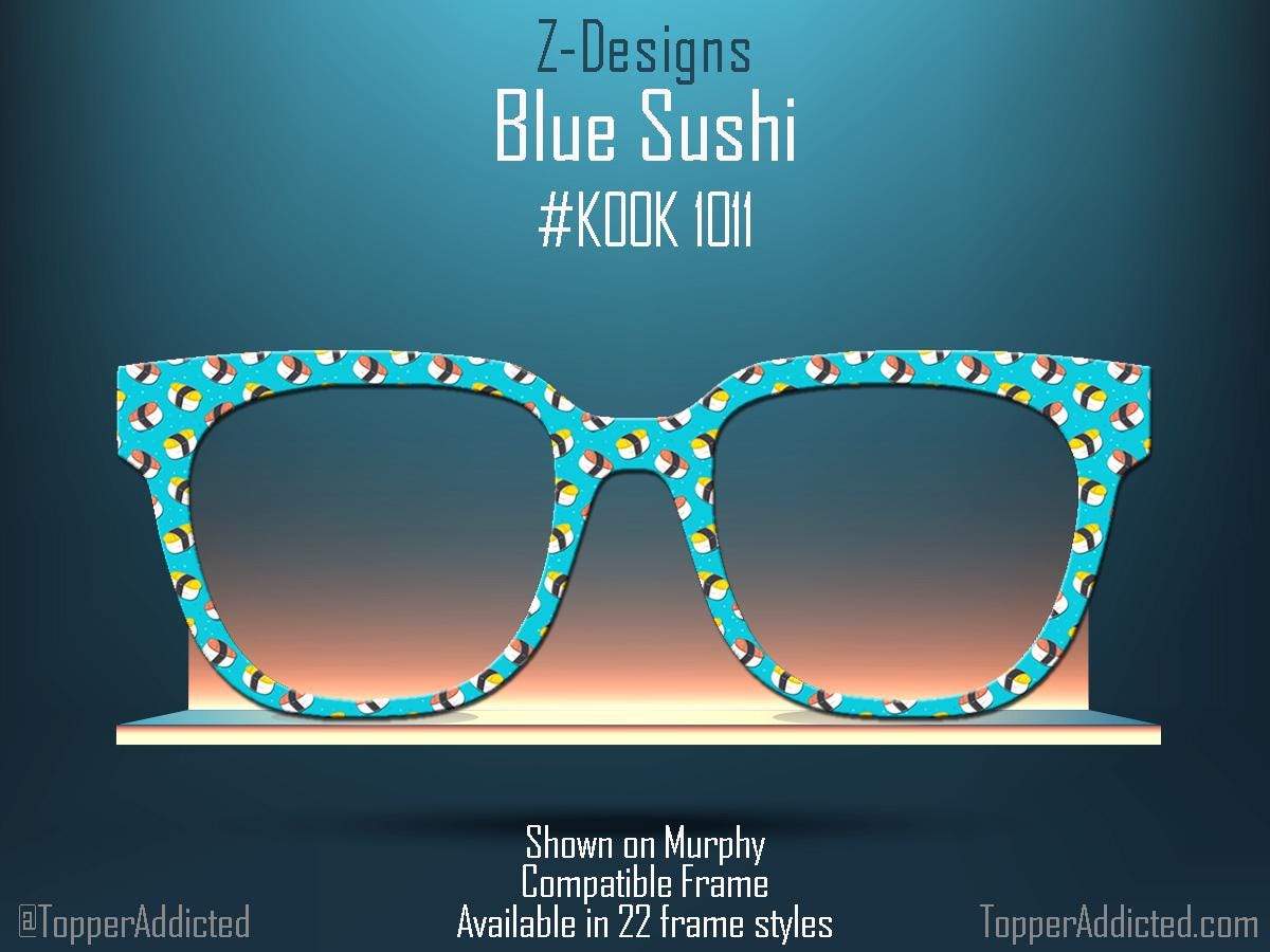 Blue Sushi - We're on a roll with these Magnetic Glasses Toppers Compatible with Pair Eyewear - Metal Top Frames - Sublimated Finish