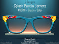 Colorful Splash Paint design Magnetic Glasses Toppers Compatible with Pair Eyewear - Metal Toppers Sublimation Printed. Shipped fast from TX