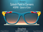 Colorful Splash Paint design Magnetic Glasses Toppers Compatible with Pair Eyewear - Metal Toppers Sublimation Printed. Shipped fast from TX
