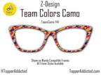 Sports Team color and Custom Camouflage - Camo Print - Pair Eyewear Compatible Magnetic Toppers - Camo Patterns - or we'll make one for you!