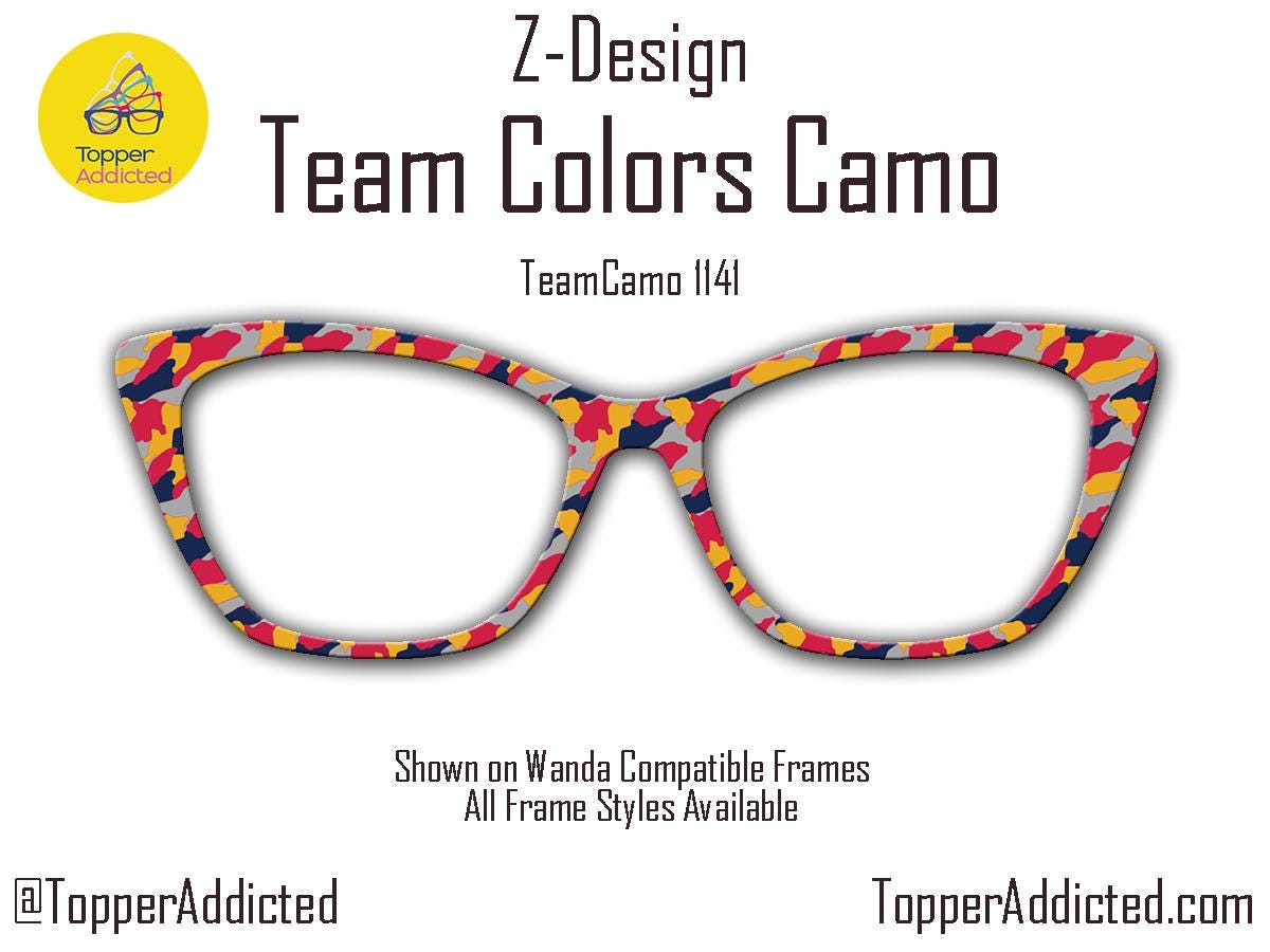 Sports Team color and Custom Camouflage - Camo Print - Pair Eyewear Compatible Magnetic Toppers - Camo Patterns - or we'll make one for you!