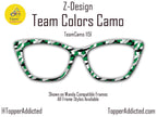 Sports Team color and Custom Camouflage - Camo Print - Pair Eyewear Compatible Magnetic Toppers - Camo Patterns - or we'll make one for you!