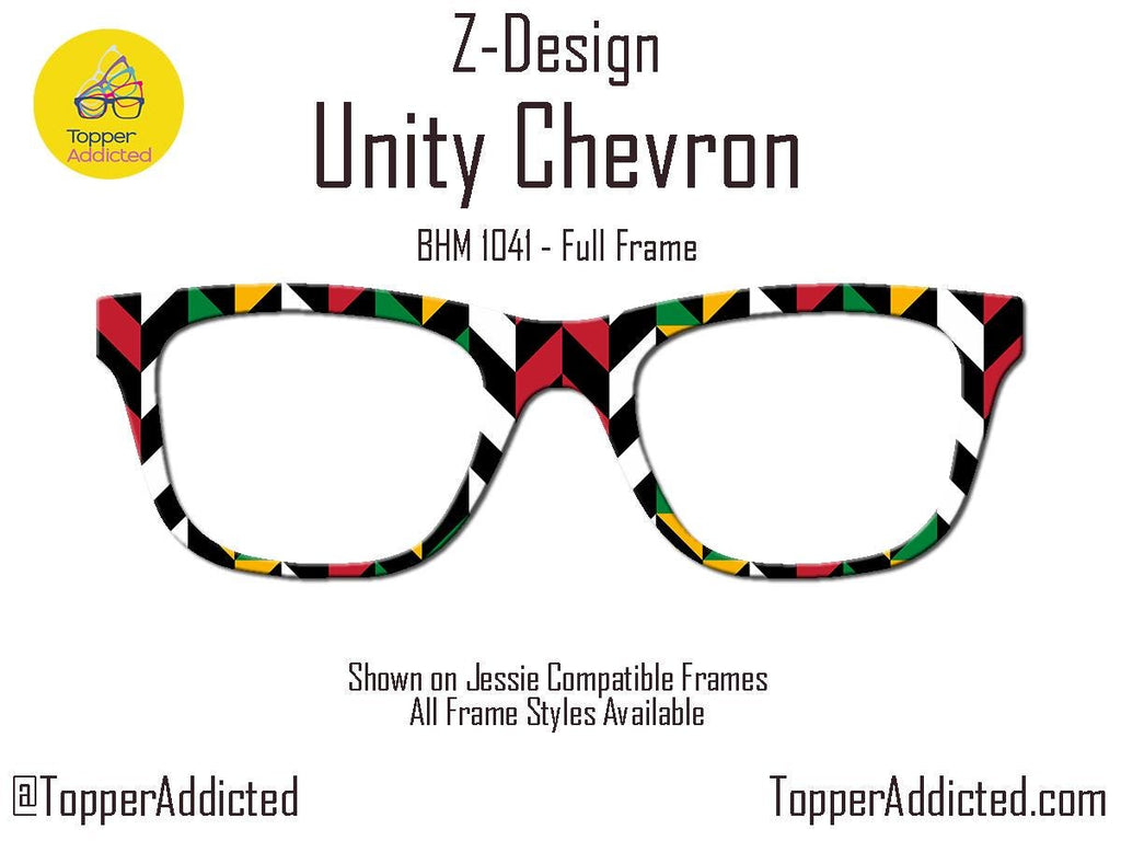 Unity Chevron Toppers for Pair Eyewear Compatible for All Frames Metal Magnetic Frames. Black History Month Design