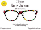 Unity Chevron Toppers for Pair Eyewear Compatible for All Frames Metal Magnetic Frames. Black History Month Design