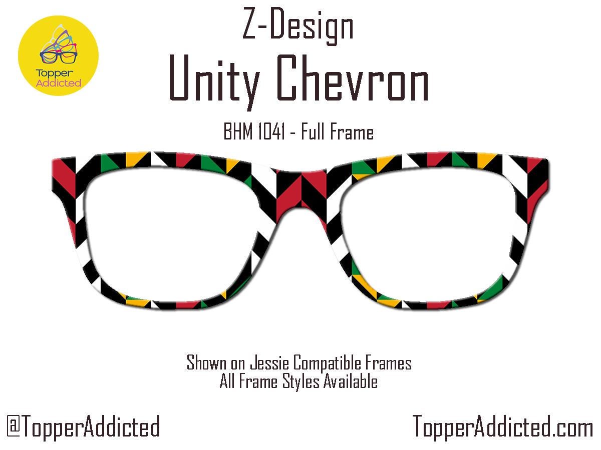 Unity Chevron Toppers for Pair Eyewear Compatible for All Frames Metal Magnetic Frames. Black History Month Design