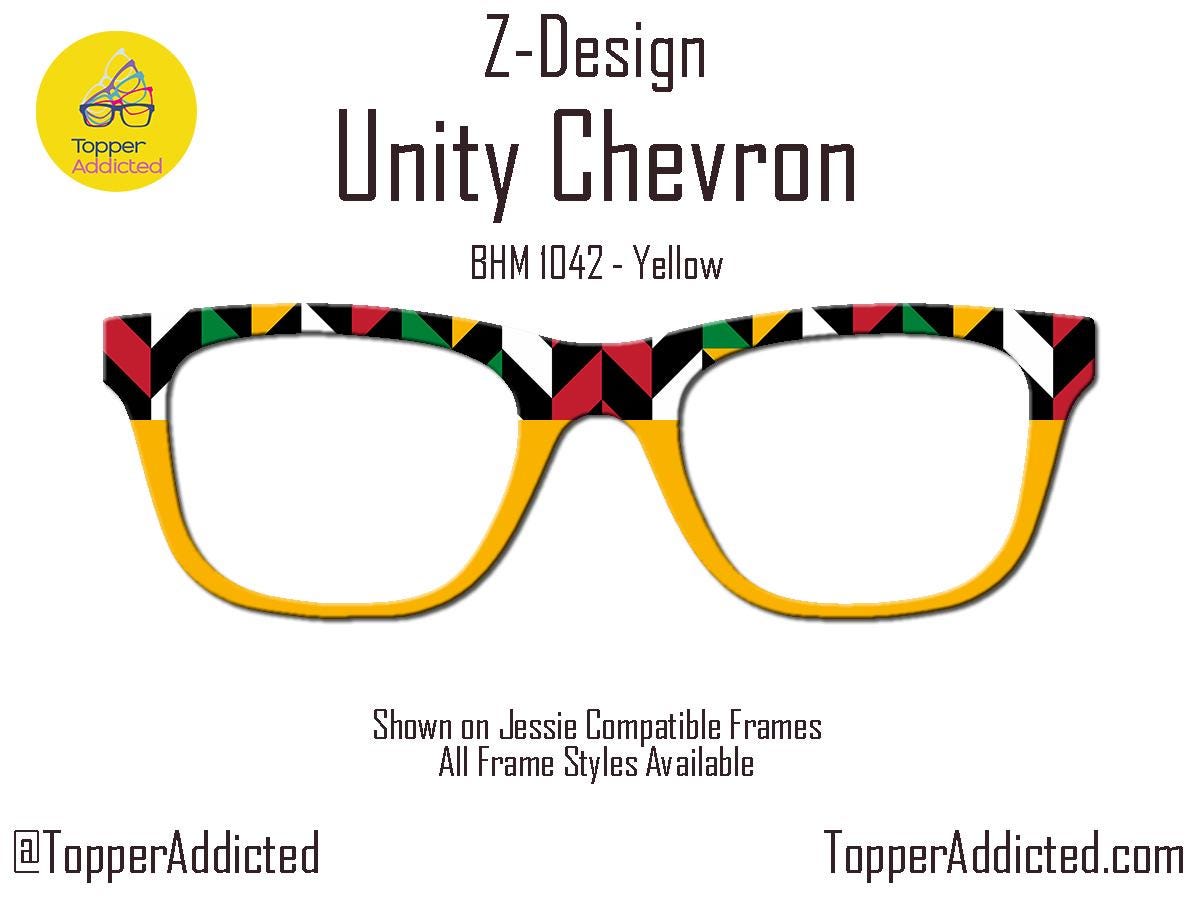 Unity Chevron Toppers for Pair Eyewear Compatible for All Frames Metal Magnetic Frames. Black History Month Design