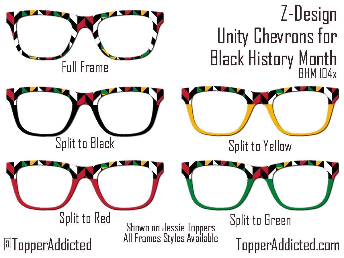 Unity Chevron Toppers for Pair Eyewear Compatible for All Frames Metal Magnetic Frames. Black History Month Design