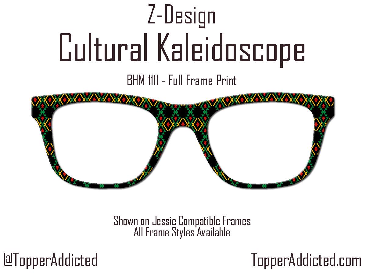 Cultural Kaleidoscope Toppers for Pair Eyewear Compatible for All Frames Available on Metal Toppers. Black History Month Colors.