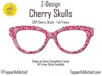 Cherry Skulls - cute with an edge - Pair Eyewear Compatible Magnetic Toppers