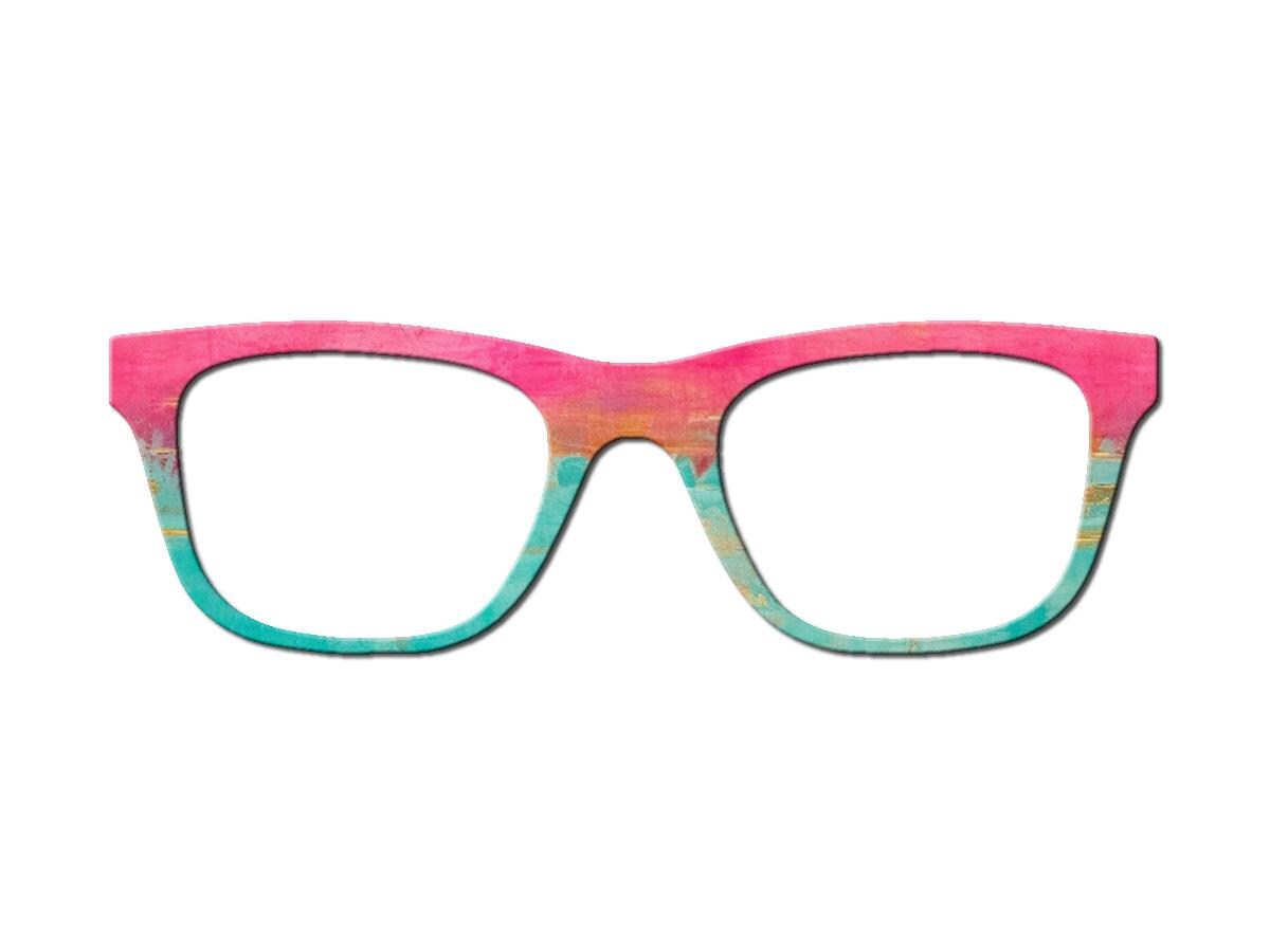 Pink & Blue Distressed Copper Patina Print for Pair Eyewear Compatible Magnetic Toppers - Metal Top Frames - lightweight. Fast Delivery