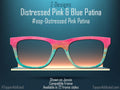 Pink & Blue Distressed Copper Patina Print for Pair Eyewear Compatible Magnetic Toppers - Metal Top Frames - lightweight. Fast Delivery