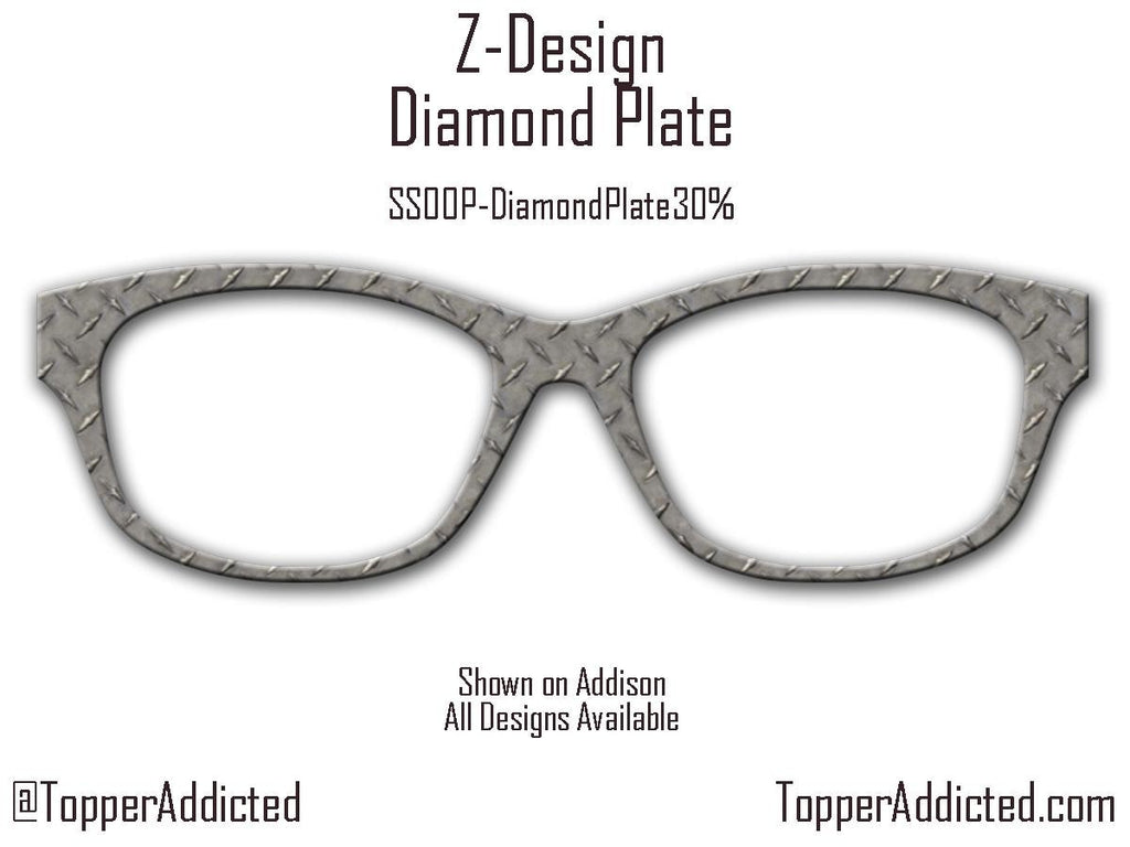 Diamond Plate Printed Topper on metal for Pair Eyewear Compatible Magnetic Top Frames
