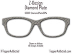 Diamond Plate Printed Topper on metal for Pair Eyewear Compatible Magnetic Top Frames