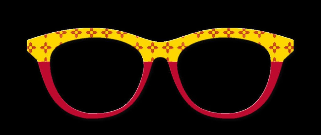 New Mexico State Flag Topper for Pair Eyewear Compatible Metal Magnetic Glasses - All Top Frames Available for Pair Eyewear. Fast Shipping.