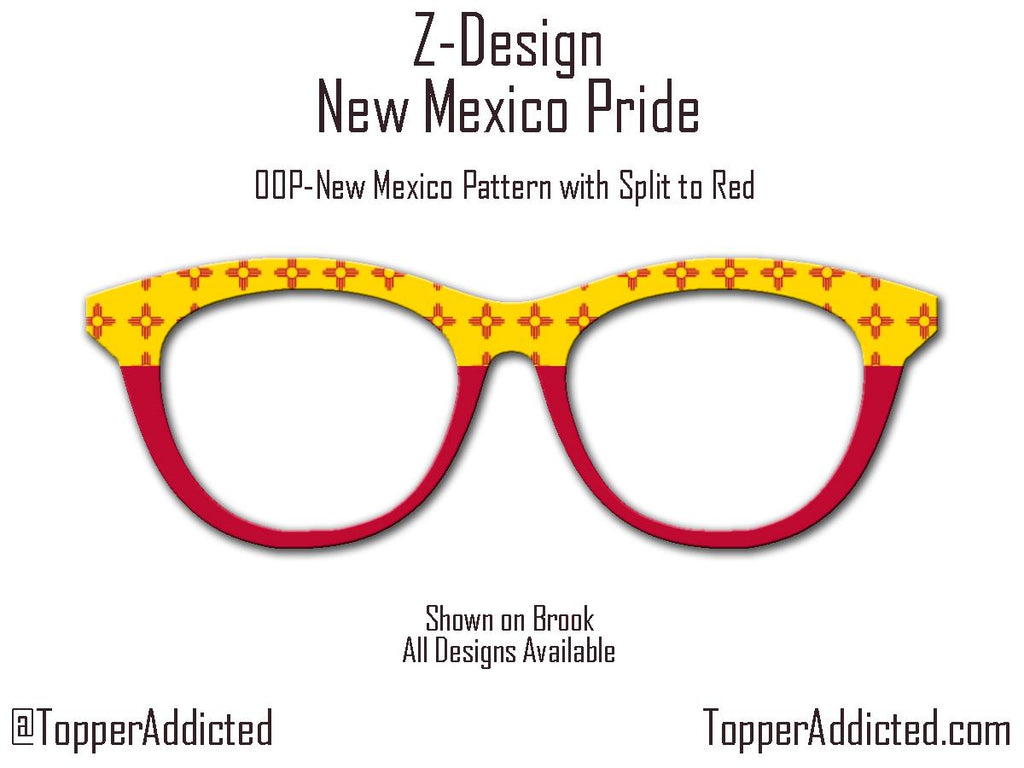New Mexico State Flag Topper for Pair Eyewear Compatible Metal Magnetic Glasses - All Top Frames Available for Pair Eyewear. Fast Shipping.