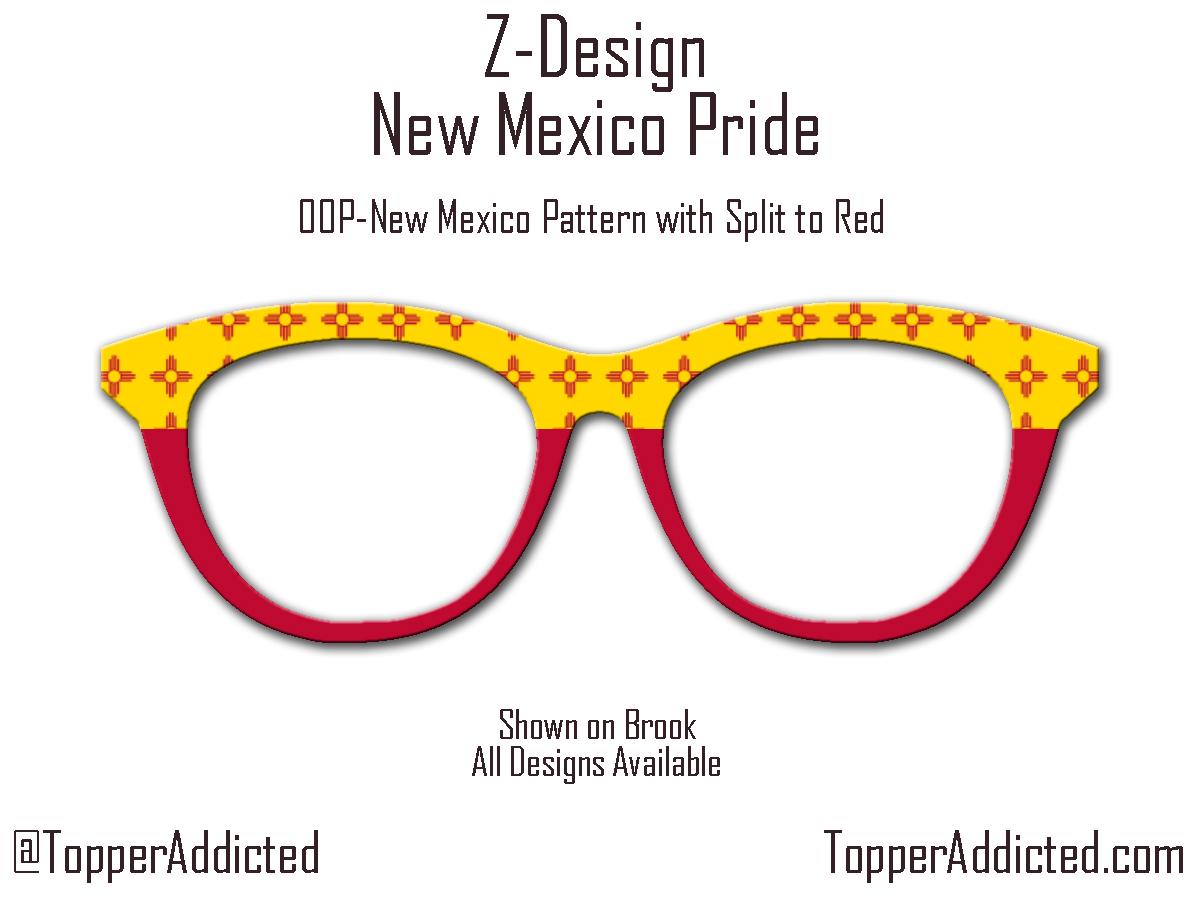 New Mexico State Flag Topper for Pair Eyewear Compatible Metal Magnetic Glasses - All Top Frames Available for Pair Eyewear. Fast Shipping.