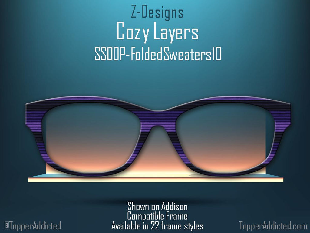 Cozy Layers of purples and blues, for Pair Eyewear Compatible Magnetic Toppers - All Frame Styles Available in Metal
