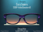 Cozy Layers of purples and blues, for Pair Eyewear Compatible Magnetic Toppers - All Frame Styles Available in Metal