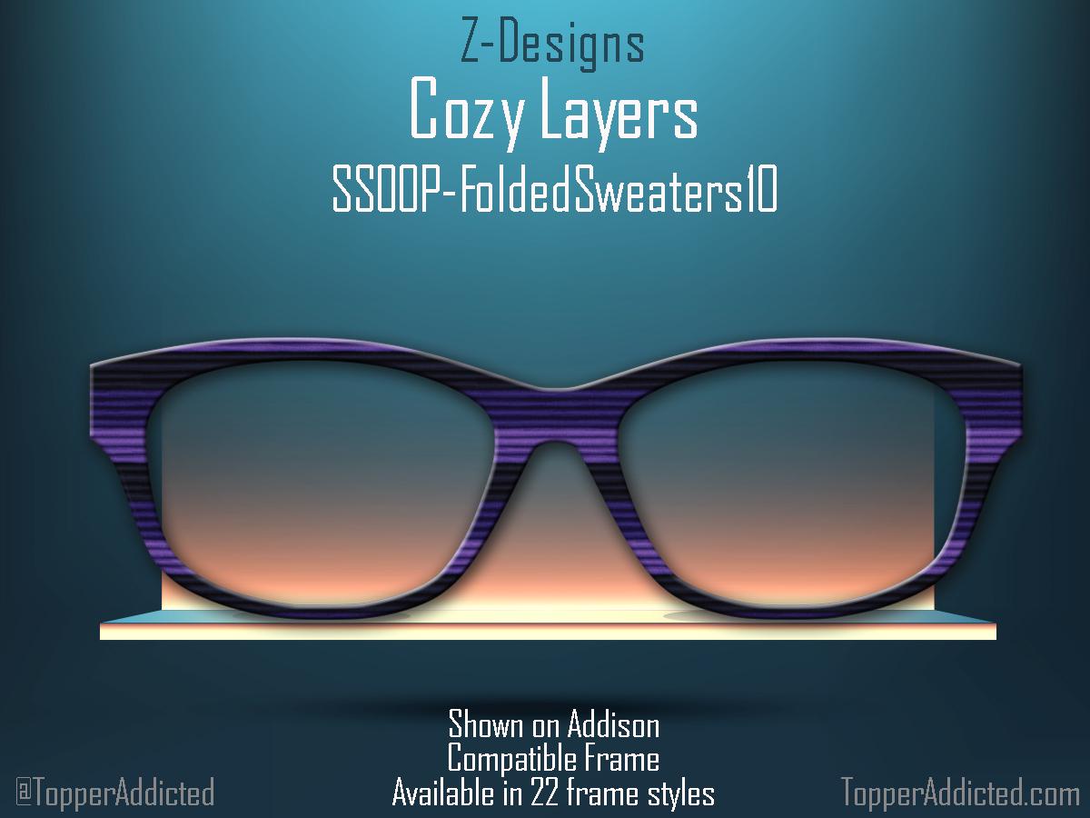 Cozy Layers of purples and blues, for Pair Eyewear Compatible Magnetic Toppers - All Frame Styles Available in Metal