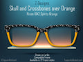 Skull and Crossbones over Orange Topper – Bold Magnetic Accessory for Pair Eyewear. Pirate Life