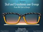 Skull and Crossbones over Orange Topper – Bold Magnetic Accessory for Pair Eyewear. Pirate Life