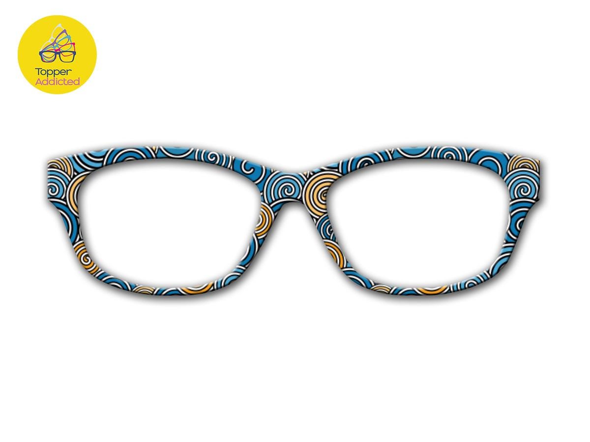 Hypnotic Stares Swirl Patterned Magnetic Accessory for Pair Eyewear on Metal. Bold and colorful Pair Compatible Topper.
