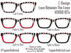 Love Between The Lines - Valentine Day - Pair Eyewear Compatible Magnetic Toppers - All Frames on Metal Toppers with fast shipping