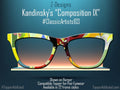 Colorful and Bright Abstract Art on Pair Eyewear Compatible Toppers - Kandinsky's "Composition IX" magnetic metal topper. Made in Texas USA