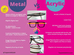 Coffee Break Print Gold and Pink for Pair Eyewear Compatible Metal Magnetic Toppers -Printed on Metal. Fast delivery