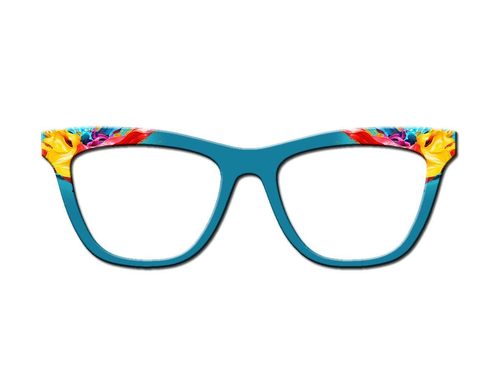 Colorful Splash Paint design Magnetic Glasses Toppers Compatible with Pair Eyewear - Metal Toppers Sublimation Printed. Shipped fast from TX