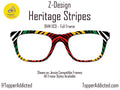Heritage Stripes Toppers for Pair Eyewear Compatible for All Frames on Metal Toppers. Black History Month Colors. Top Frames for BHM