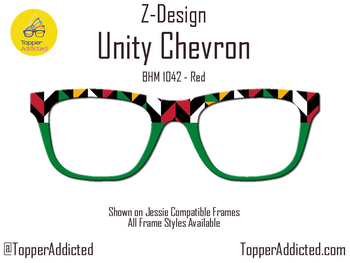 Unity Chevron Toppers for Pair Eyewear Compatible for All Frames Metal Magnetic Frames. Black History Month Design
