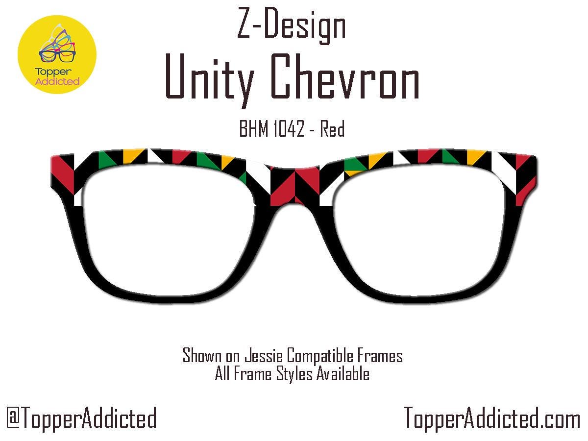 Unity Chevron Toppers for Pair Eyewear Compatible for All Frames Metal Magnetic Frames. Black History Month Design