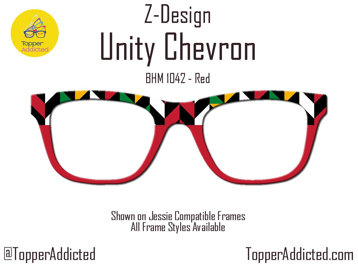 Unity Chevron Toppers for Pair Eyewear Compatible for All Frames Metal Magnetic Frames. Black History Month Design