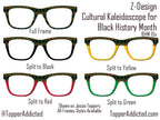 Cultural Kaleidoscope Toppers for Pair Eyewear Compatible for All Frames Available on Metal Toppers. Black History Month Colors.