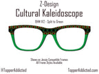 Cultural Kaleidoscope Toppers for Pair Eyewear Compatible for All Frames Available on Metal Toppers. Black History Month Colors.