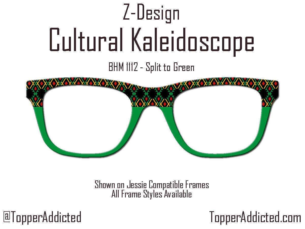 Cultural Kaleidoscope Toppers for Pair Eyewear Compatible for All Frames Available on Metal Toppers. Black History Month Colors.