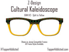 Cultural Kaleidoscope Toppers for Pair Eyewear Compatible for All Frames Available on Metal Toppers. Black History Month Colors.